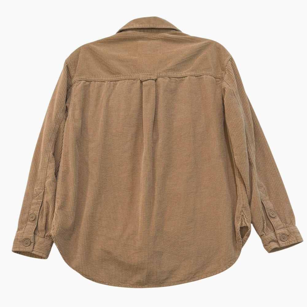 American Eagle Tan Corduroy Button Down Shirt Women's XS Beige‎ Shacket Cotton - Picture 2 of 6